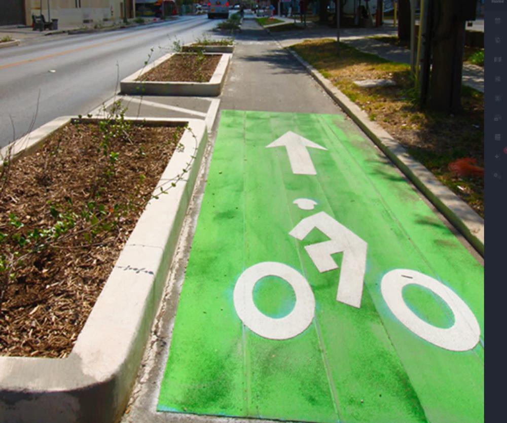 protected bike lane in san antonio, texas