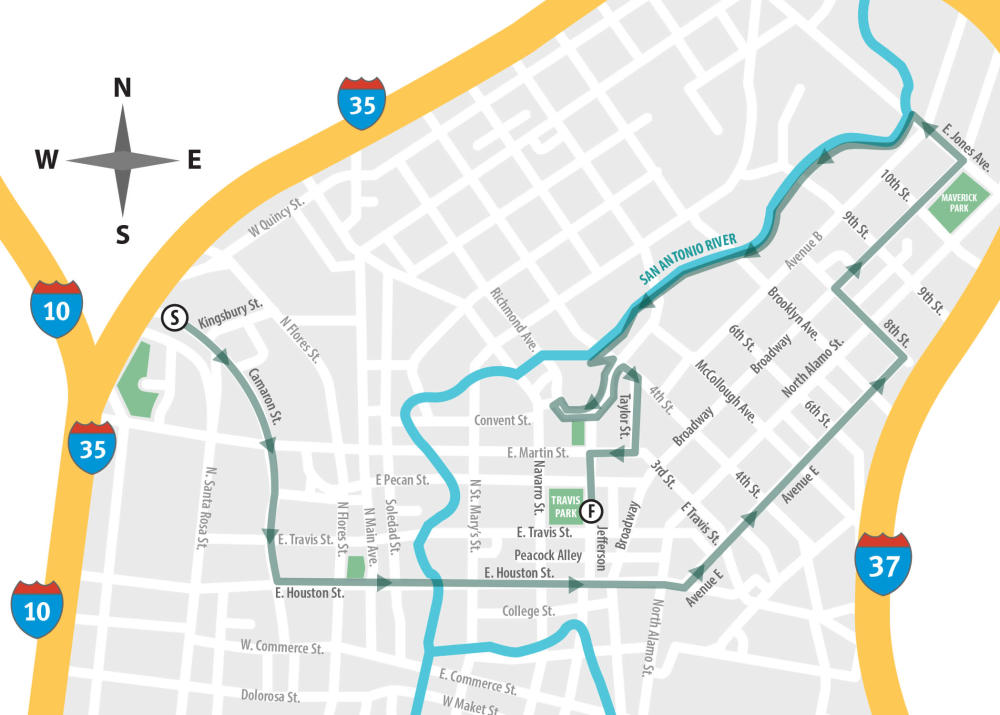 Holidays on Houston -- 5k route map