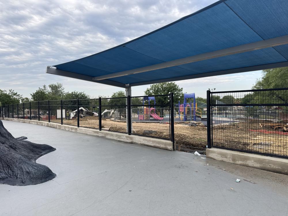 fabric shade canopy next to the skate park