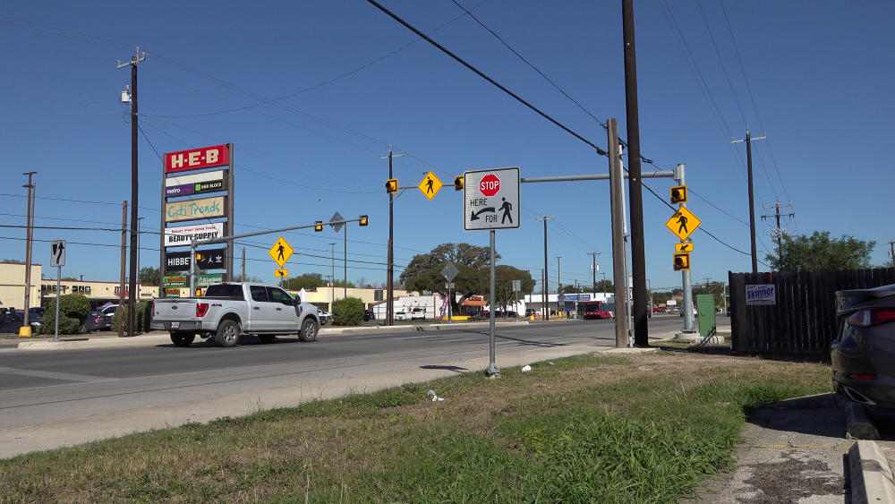 rectangular rapid flashing beacon on WW White Road