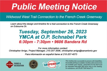 Public Meeting - Wildwood West Trail Connection to the French Creek Greenway