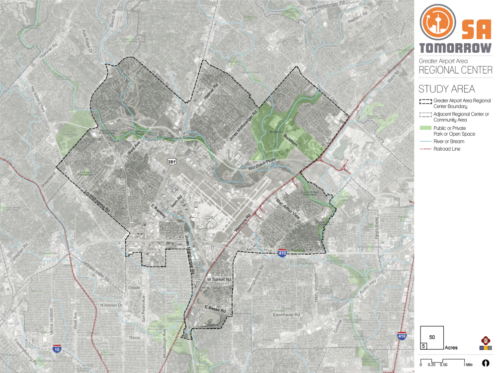 Mapa de la subárea del plan del área metropolitana del aeropuerto