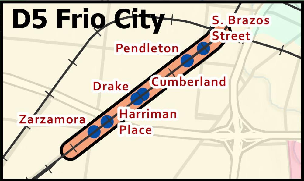 Frio City Road quiet zone map